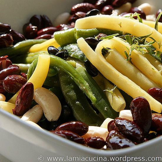 Rezeptbild: Bunter Bohnensalat mit Piccata al limone