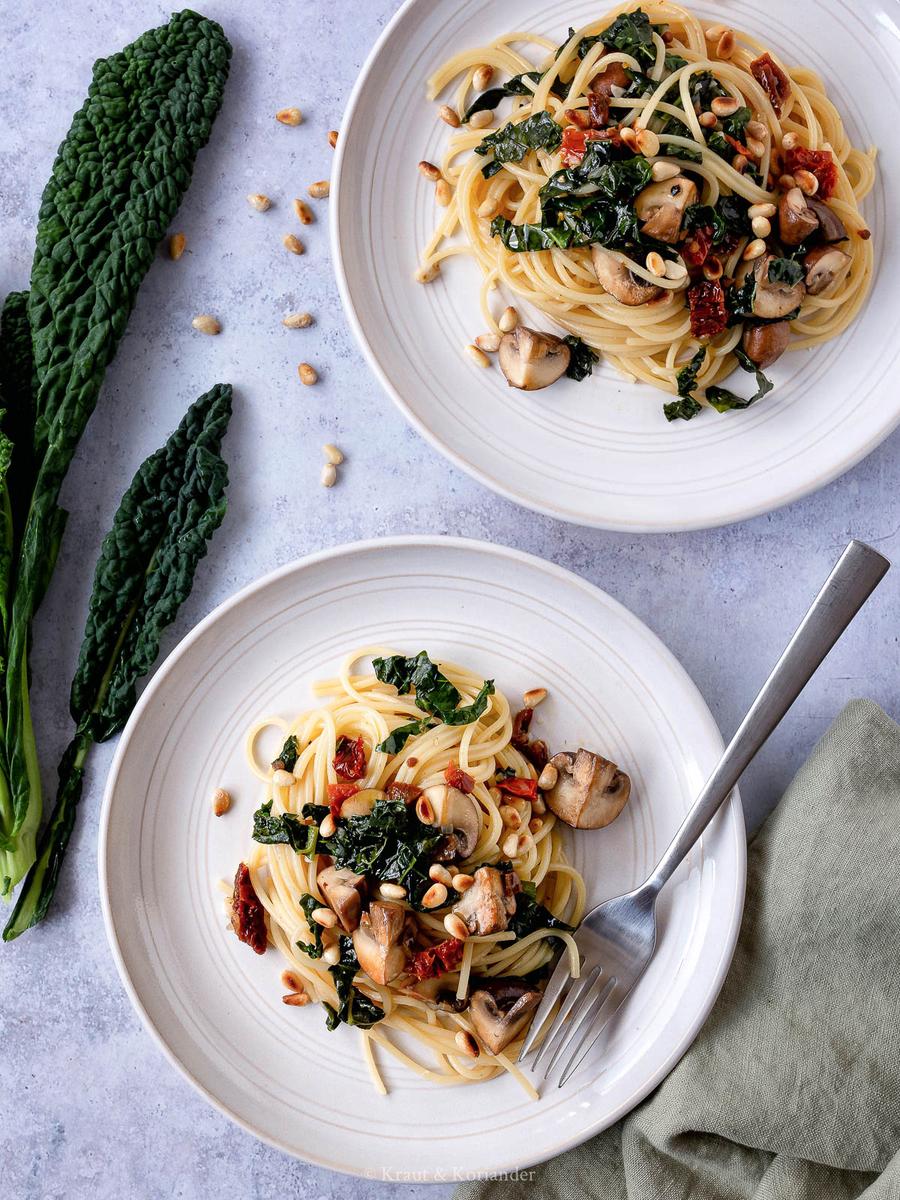 Rezeptbild: Spaghetti mit Schwarzkohl