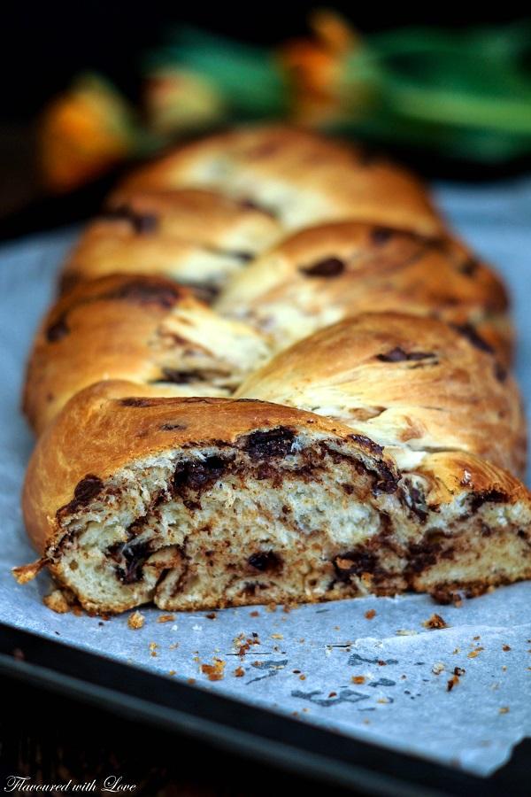 Rezeptbild: Straciatella-Hefezopf