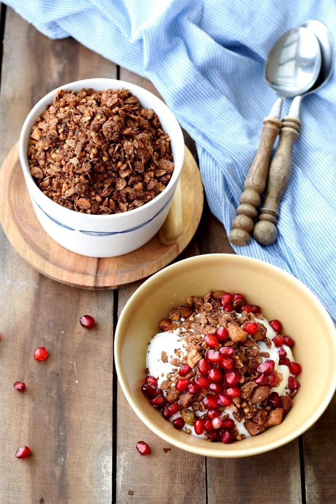 Rezeptbild: Schoko-Buchweizen-Granola (Vegan, glutenfrei, ohne Zucker - LECKER)