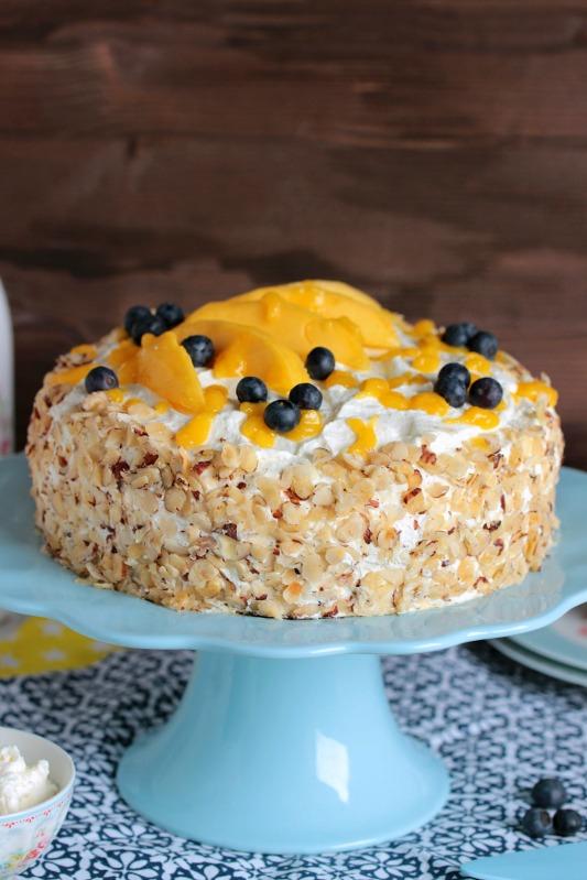 Rezeptbild: Nuss-Pudding-Torte mit Mango (glutenfrei) 