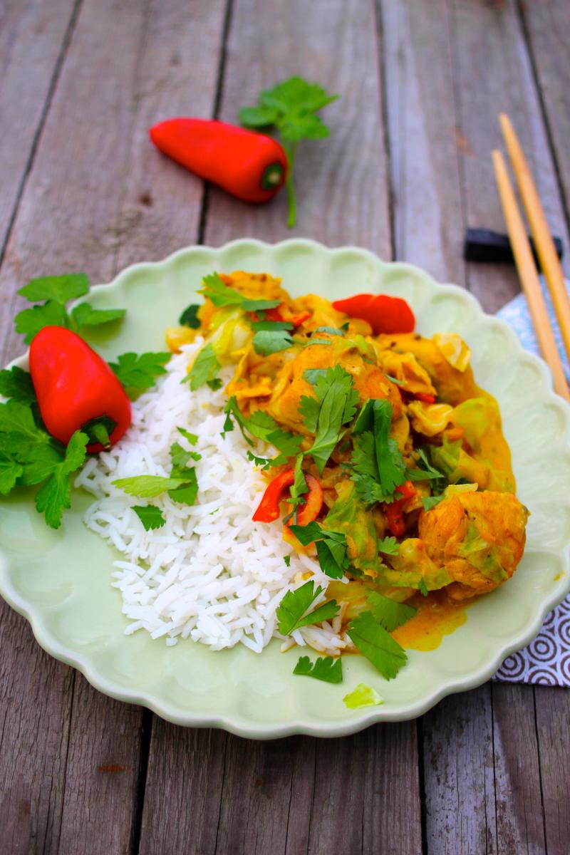 Rezeptbild: Hähnchen-Spitzkohl-Masala