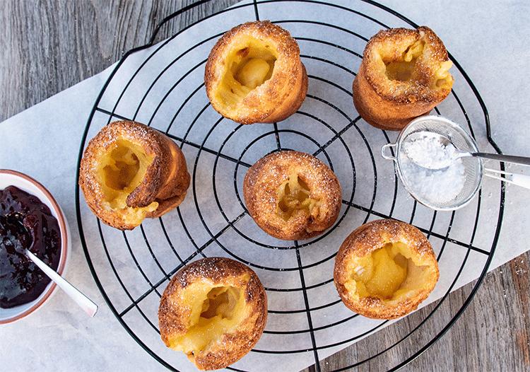 Rezeptbild: Popovers mit Vanillepudding