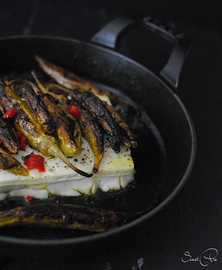 Rezeptbild: gebackener Feta mit Peperoni
