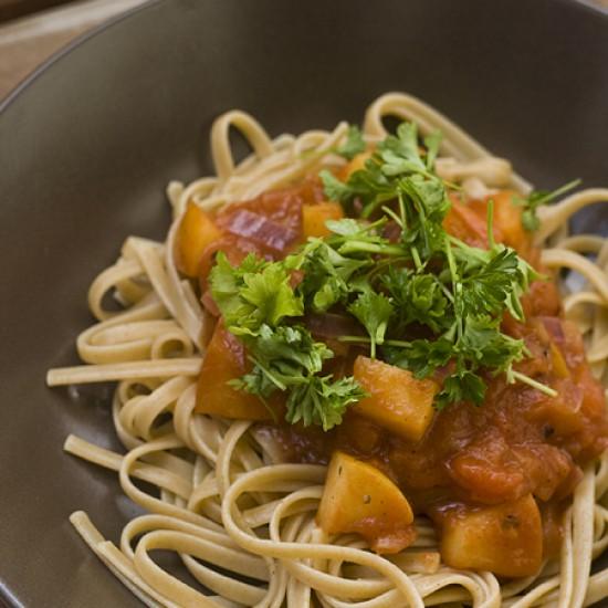 Rezeptbild: Pasta mit Apfel-Zimt-Sauce