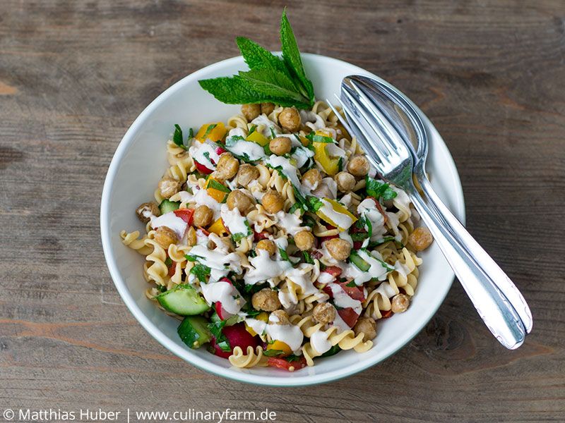 Rezeptbild:  Kichererbsen-Nudelsalat
