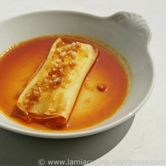 Rezeptbild: Zitronenravioli an Orangenkaramell