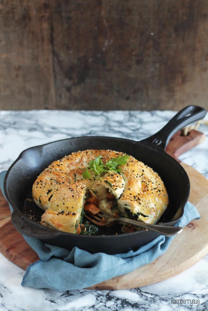 Rezeptbild: Spinat Süßkartoffel Strudel