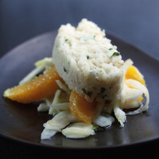 Rezeptbild: Zanderröllchen Cajun auf Orangen-Fenchel-Salat