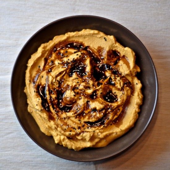 Rezeptbild: Kürbisdip aus Butternutkürbis mit Tahini