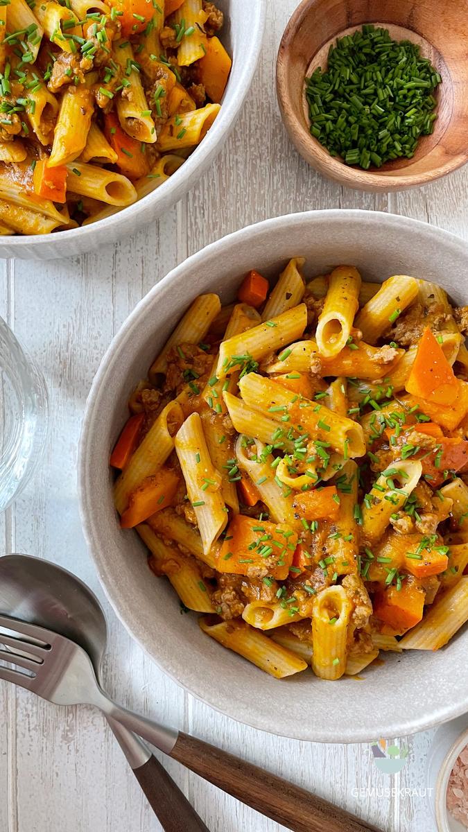 Rezeptbild: Pasta mit Kürbis-Bolognese