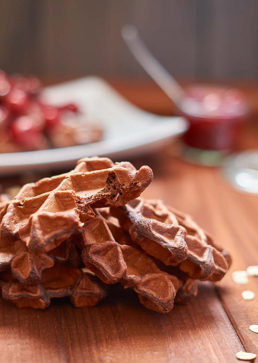 Rezeptbild: Haferflocken Schoko Waffeln