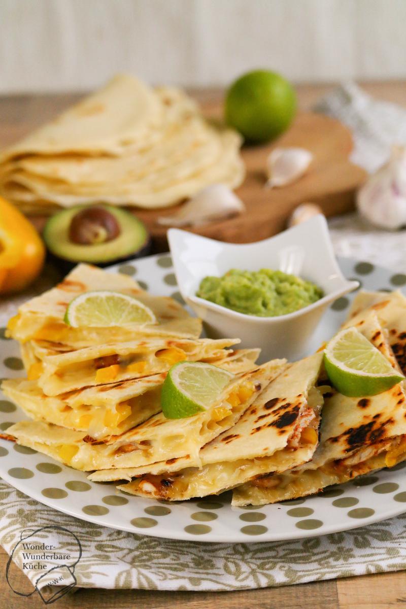 Rezeptbild: Quesadillas mit Huhn und Paprika