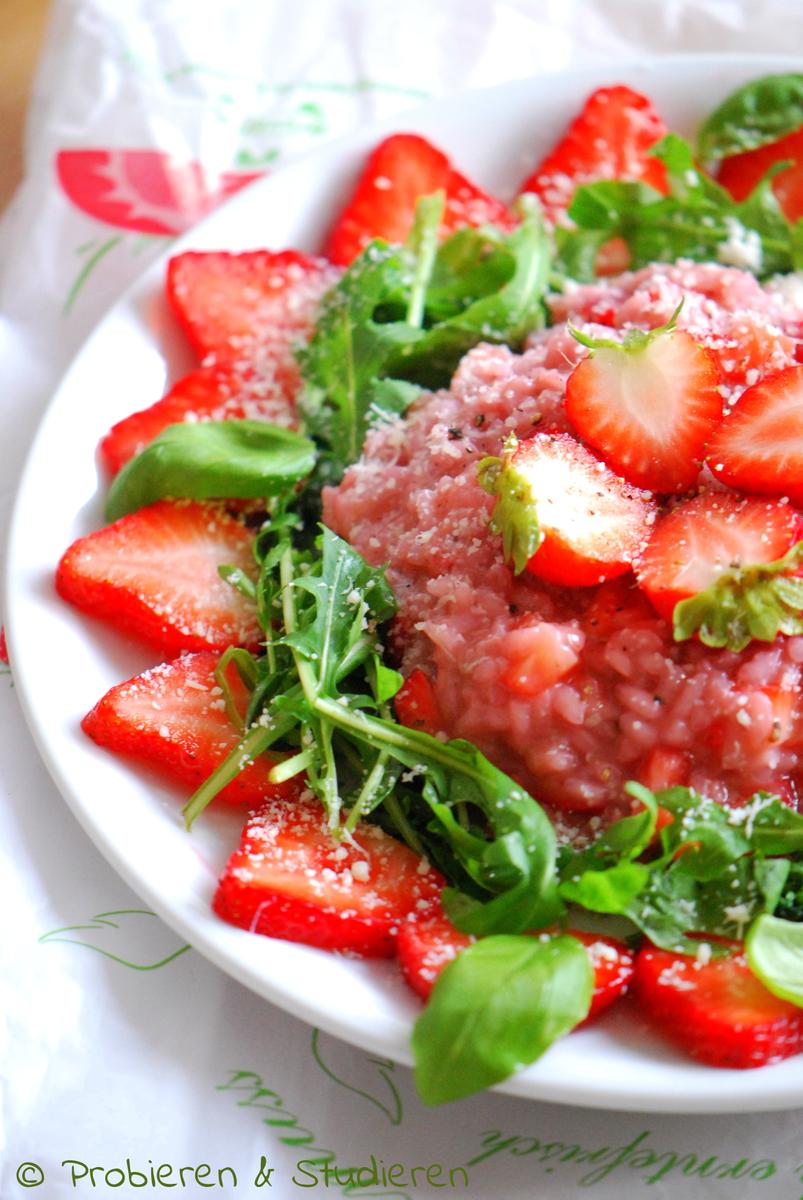 Rezeptbild: Erdbeer-Risotto mit Rucola und Parmesan