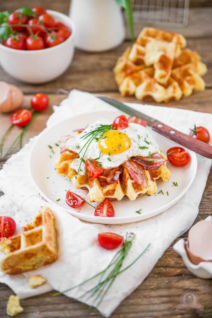 Rezeptbild: Cheddar Frühstückswaffeln