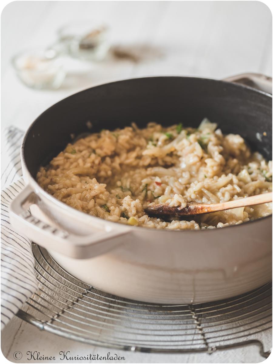 Rezeptbild: Fenchelrisotto mit Parmesanchips
