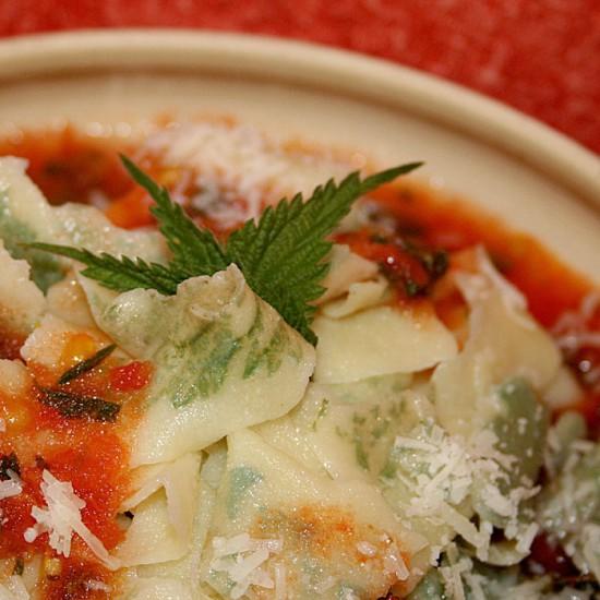 Rezeptbild: Pasta mit Brennnessel-Muster