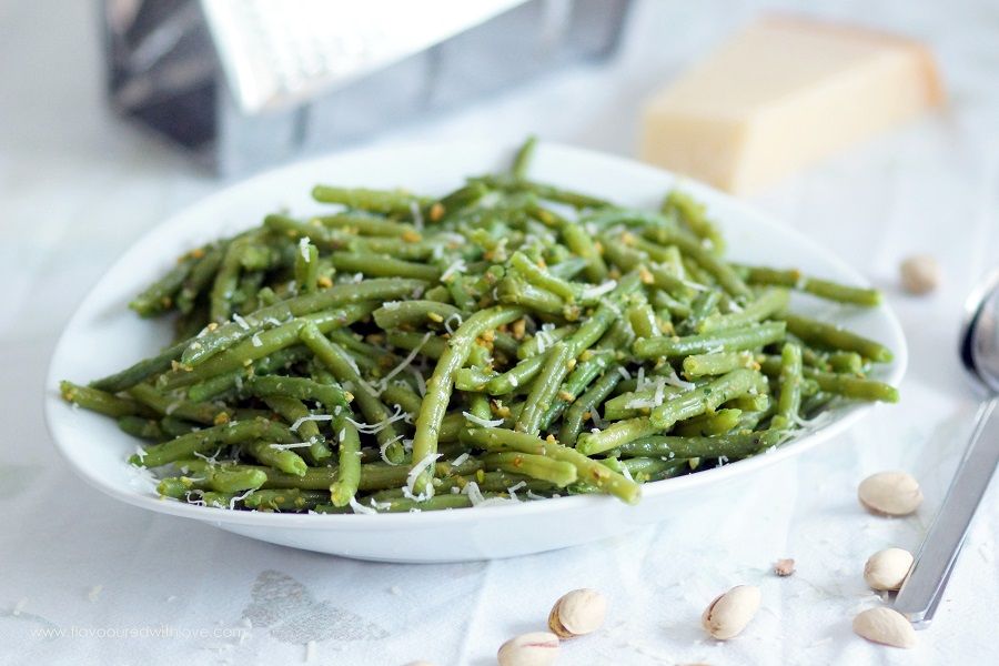 Rezeptbild: Grüne Bohnen mit Pistazienpesto