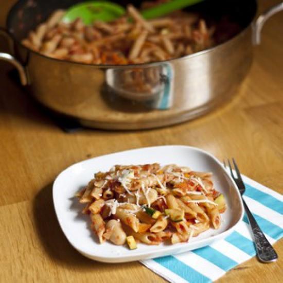 Rezeptbild: Pasta mit Weissen Bohnen und Gemüse