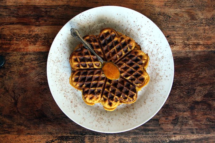 Rezeptbild: Kürbis-Mandel-Waffeln