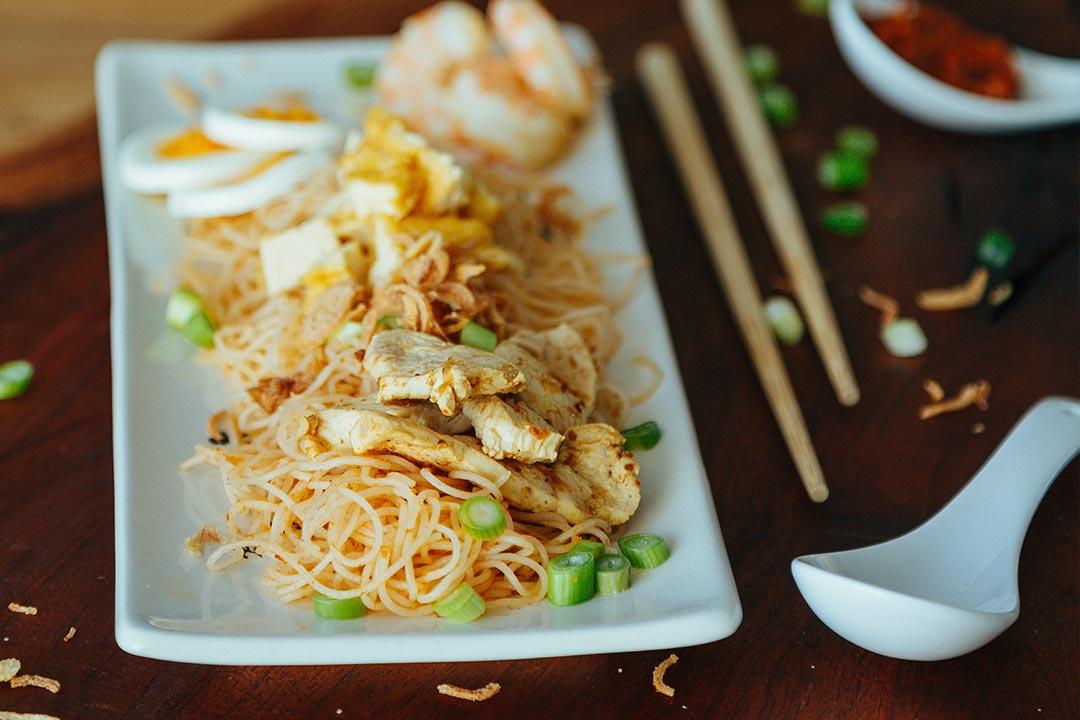 Rezeptbild: Frühstücken wie in Singapur oder Malaysia - Gebratene Nudeln Siam Art (Dry Fried Mee Siam)