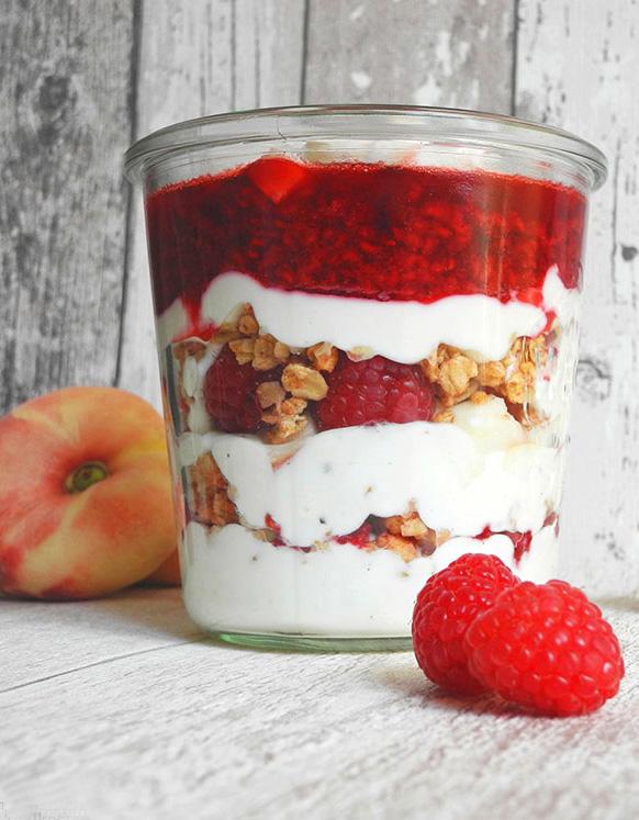 Rezeptbild: Pfirsich Melba (Overnight) Oats