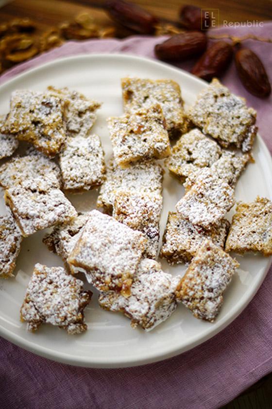 Rezeptbild: Chinese Chews Kuchenecken Weihnachtsgebäck