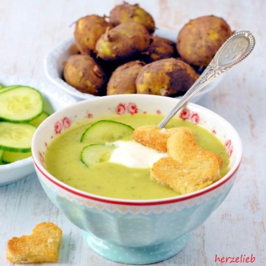 Rezeptbild: Kalte Gurken-Kartoffelsuppe