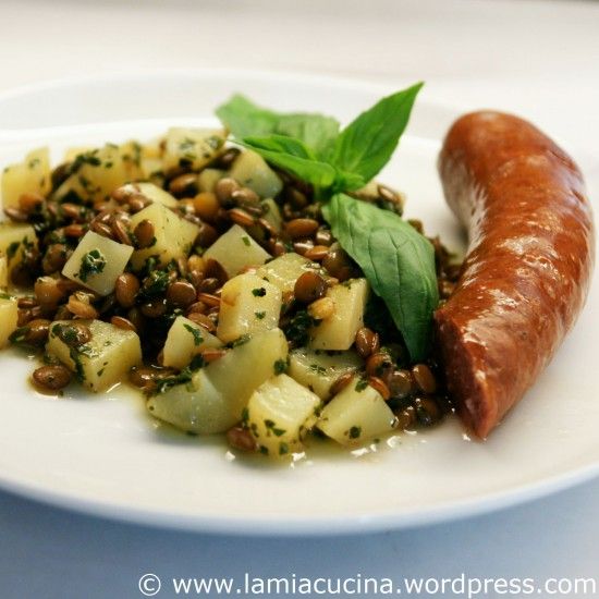 Rezeptbild: Linsen-Kartoffeln mit Basilikumpesto