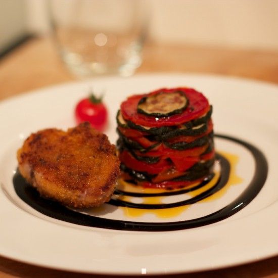 Rezeptbild: Fasan, Paprika-Zucchini-Törtchen und Balsamico
