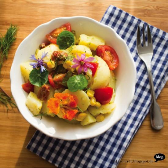 Rezeptbild: Kartoffelsalat mit essbaren Blüten