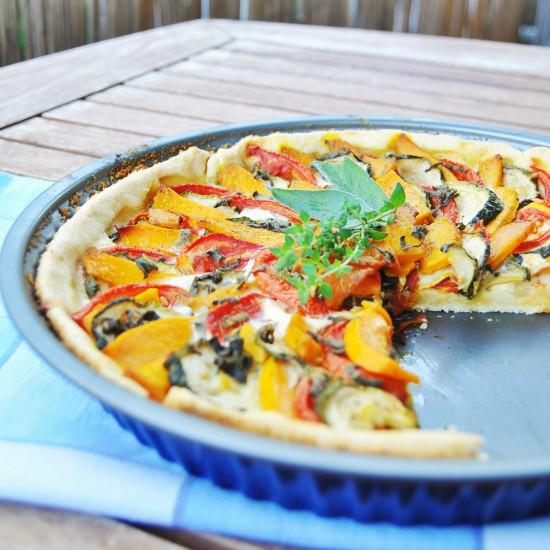 Rezeptbild: Kürbis-Tomaten-Zucchini Tarte