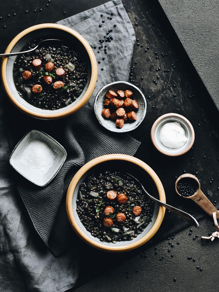Rezeptbild: SCHWARZE LINSENSUPPE