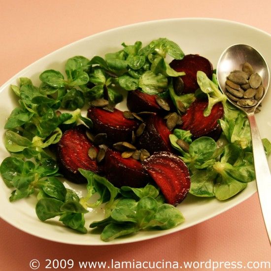 Rezeptbild: Gebratene Rote Bete mit Feldsalat