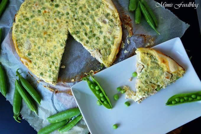 Rezeptbild: Erbsen-Wildlachs-Quiche mit Rosmarin