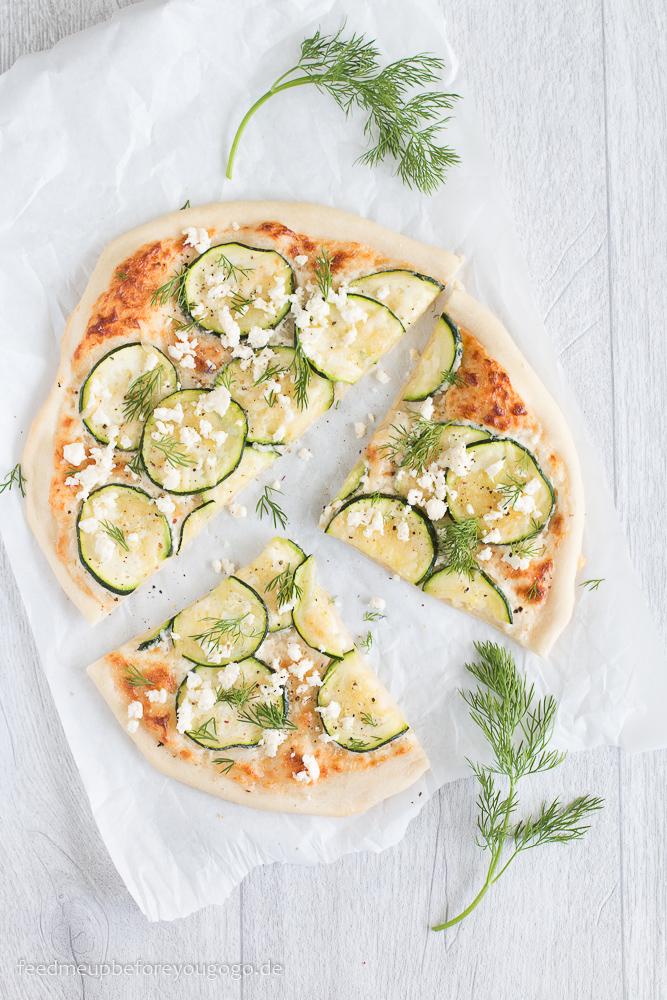 Rezeptbild: Zucchinipizza mit Dill und Feta