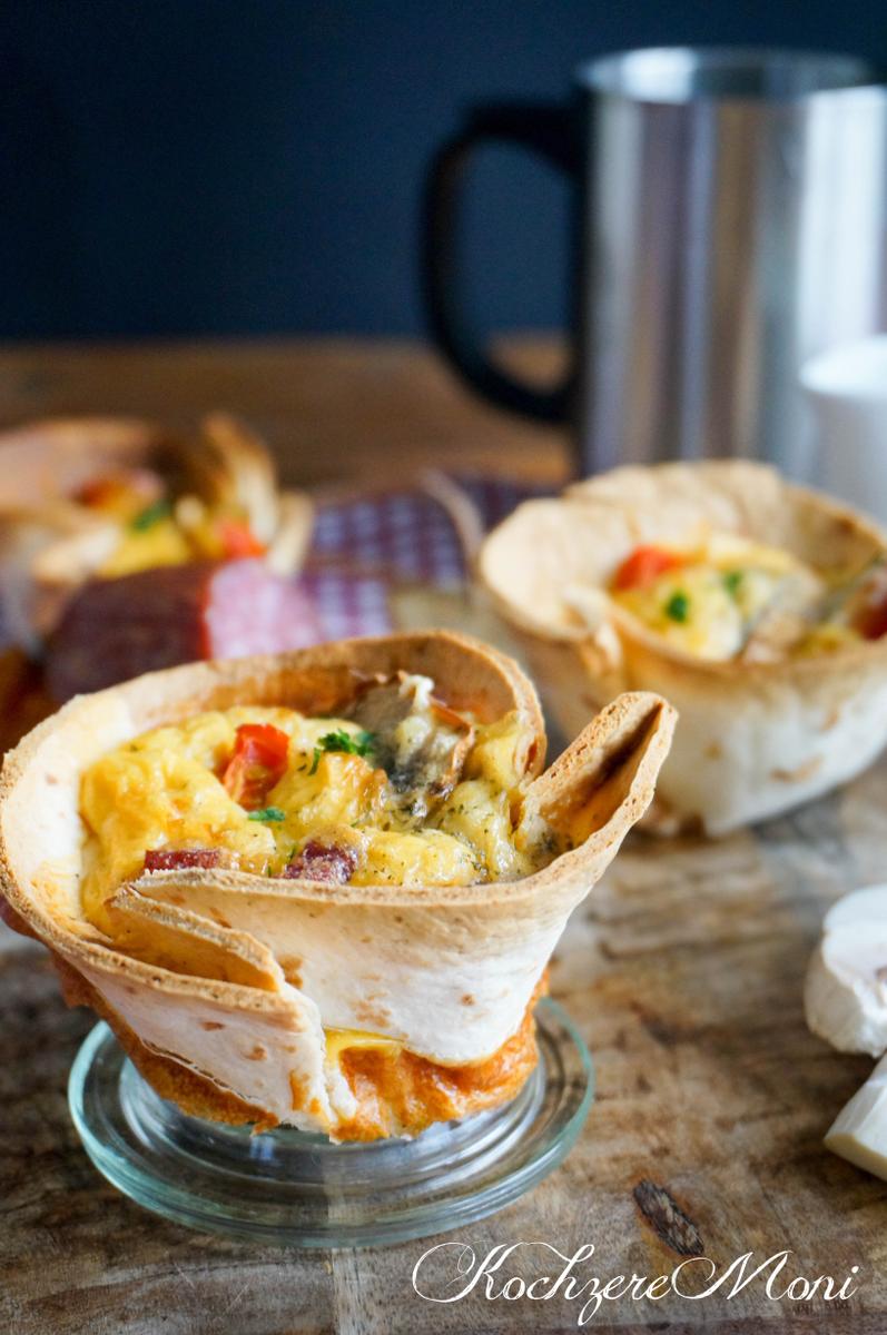 Rezeptbild: Rührei im Tortilla Nestchen