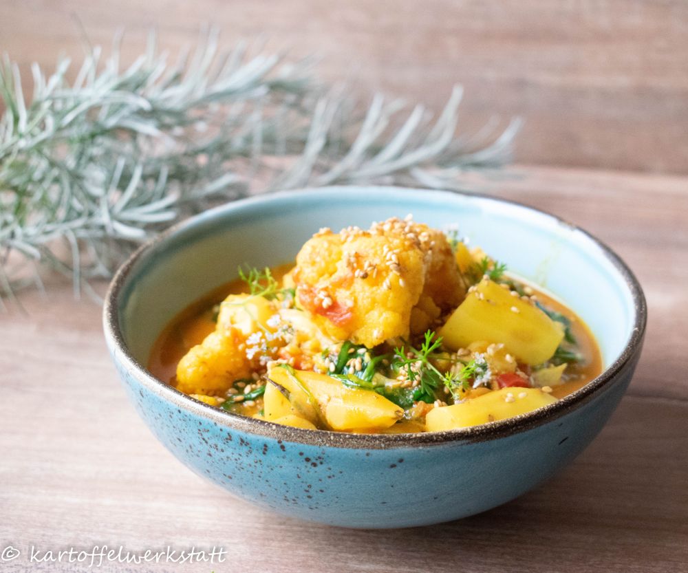 Rezeptbild: Pikantes Kartoffel-Blumenkohlcurry