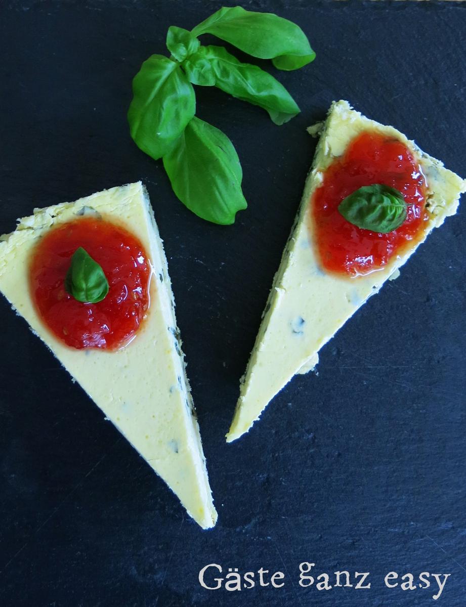 Rezeptbild: Herzhafter Basilikumcheescake