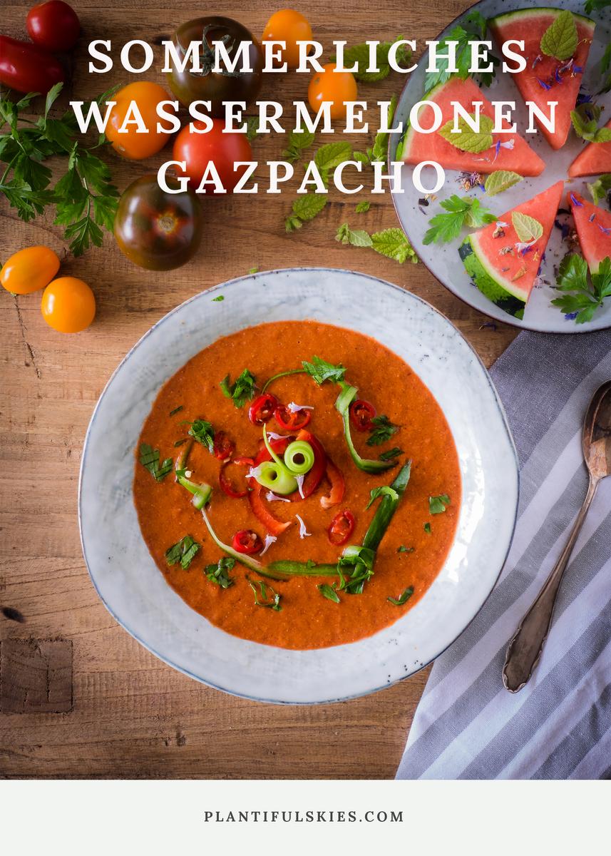 Rezeptbild: Sommerliches Superfood Rezept: Wassermelonen Gazpacho mit Chia Samen