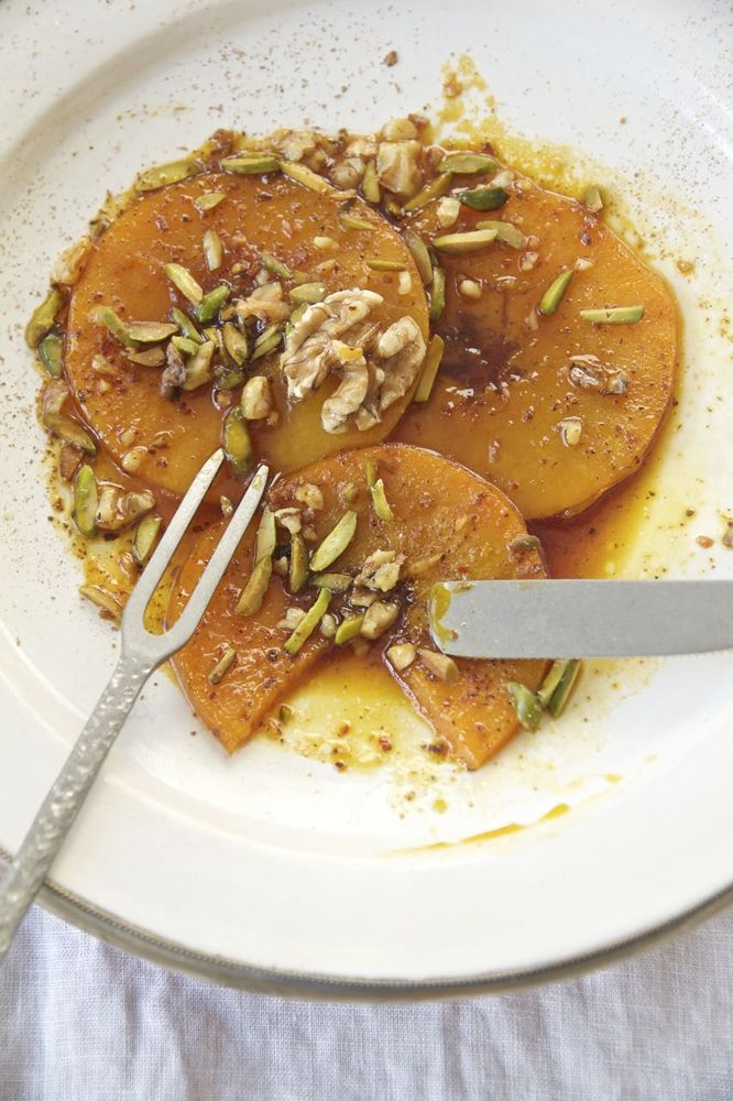 Rezeptbild: Desser-e Kadu Halvai - Butternutkürbis in Safran-Zimt-Sirup