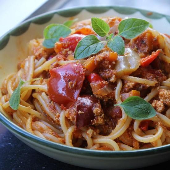 Rezeptbild: Spaghetti mit Gemüse-Tofunese