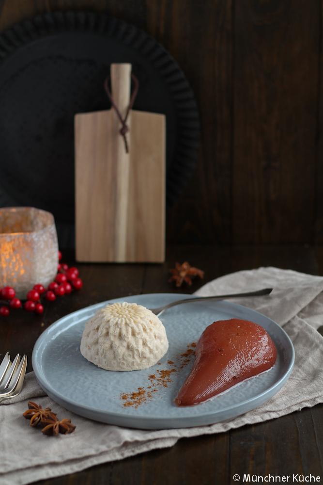 Rezeptbild: Zimtparfait mit Portweinbirnen