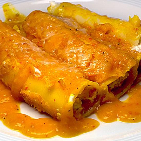 Rezeptbild: Cannelloni con pesce e zucca