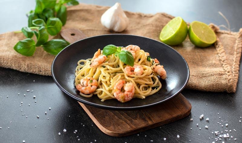 Rezeptbild: Shrimps-Pasta aus dem Wok