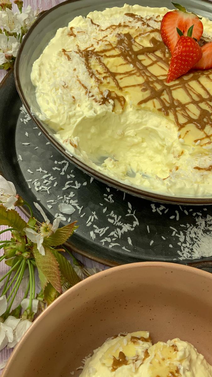 Rezeptbild: Low carb Raffaello Creme Rezept ohne Zucker