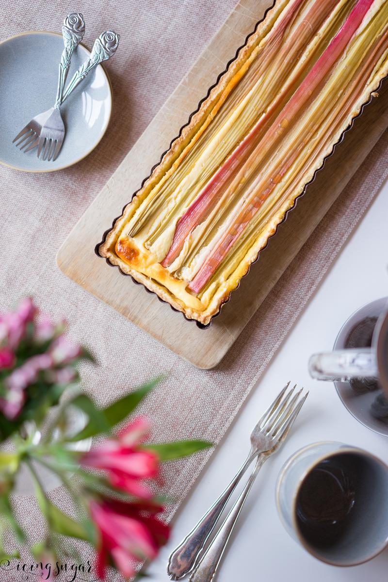 Rezeptbild: Quarktart mit Rhabarber und Honig