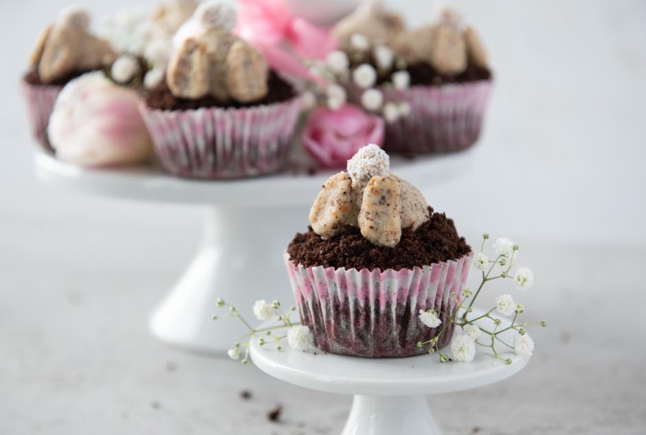 Rezeptbild: Zuckerreduzierte Osterhasen-Cupcakes
