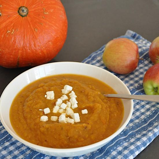 Rezeptbild: Butternusskuerbis mit Aepfeln und Schinken