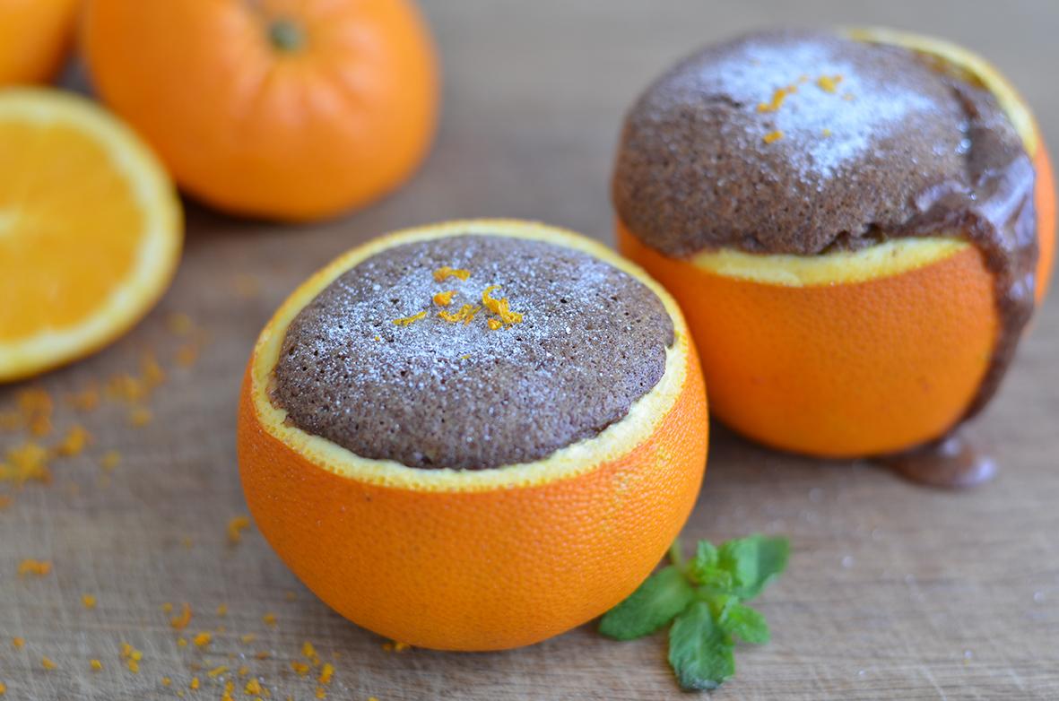 Rezeptbild: Schokoladenkuchen in der Orange gebacken